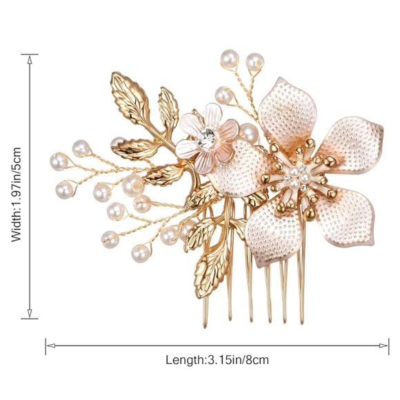 Gold Bridal Hair Clip - Picture 2 of 5
